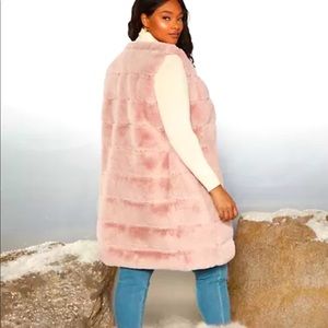 Fashion to Figure - Garnerstyle X - Beautiful Long Pink Faux Fur Vest